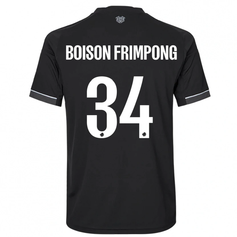 Danxen Kinder David Boison Frimpong #34 Schwarz Weiß Auswärtstrikot Trikot 2025/26 T-Shirt