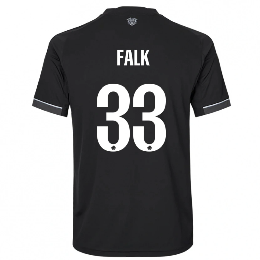 Danxen Kinder Rasmus Falk #33 Schwarz Weiß Auswärtstrikot Trikot 2025/26 T-Shirt