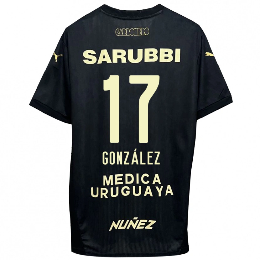 Danxen Kinder Luciano González #17 Schwarz Gold Auswärtstrikot Trikot 2025/26 T-Shirt