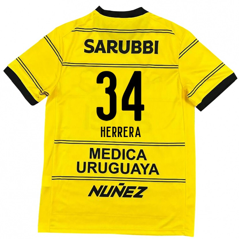 Danxen Kinder Nahuel Herrera #34 Schwarz Gold Auswärtstrikot Trikot 2025/26 T-Shirt