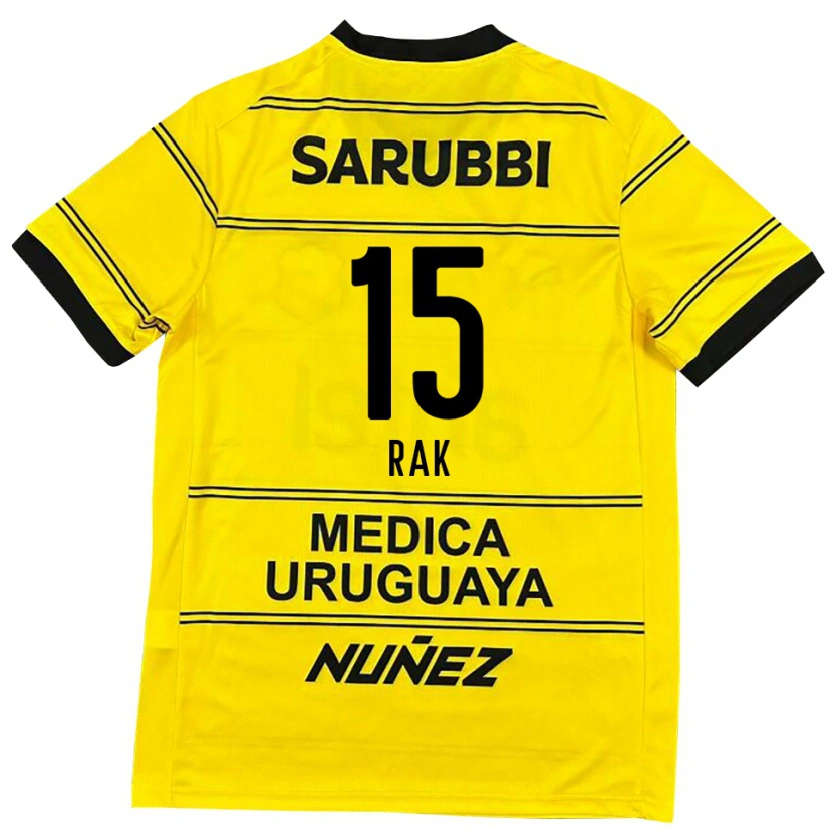 Danxen Kinder Yonatthan Rak #15 Schwarz Gold Auswärtstrikot Trikot 2025/26 T-Shirt