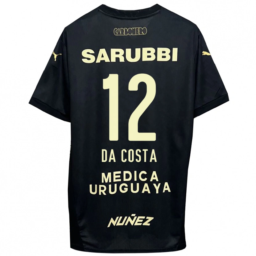 Danxen Kinder Paulo Da Costa #12 Schwarz Gold Auswärtstrikot Trikot 2025/26 T-Shirt