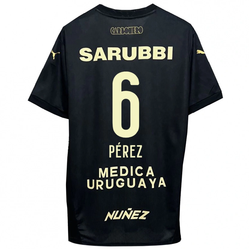 Danxen Kinder Rodrigo Pérez #6 Schwarz Gold Auswärtstrikot Trikot 2025/26 T-Shirt