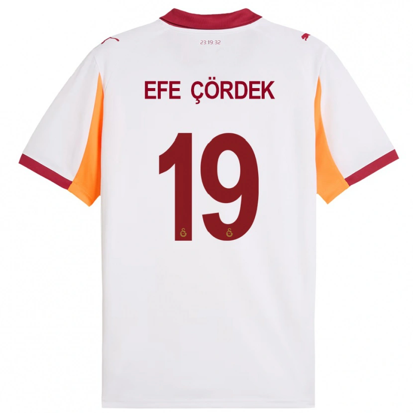 Danxen Kinder Ali Efe Çördek #19 Weiß Rot Auswärtstrikot Trikot 2025/26 T-Shirt
