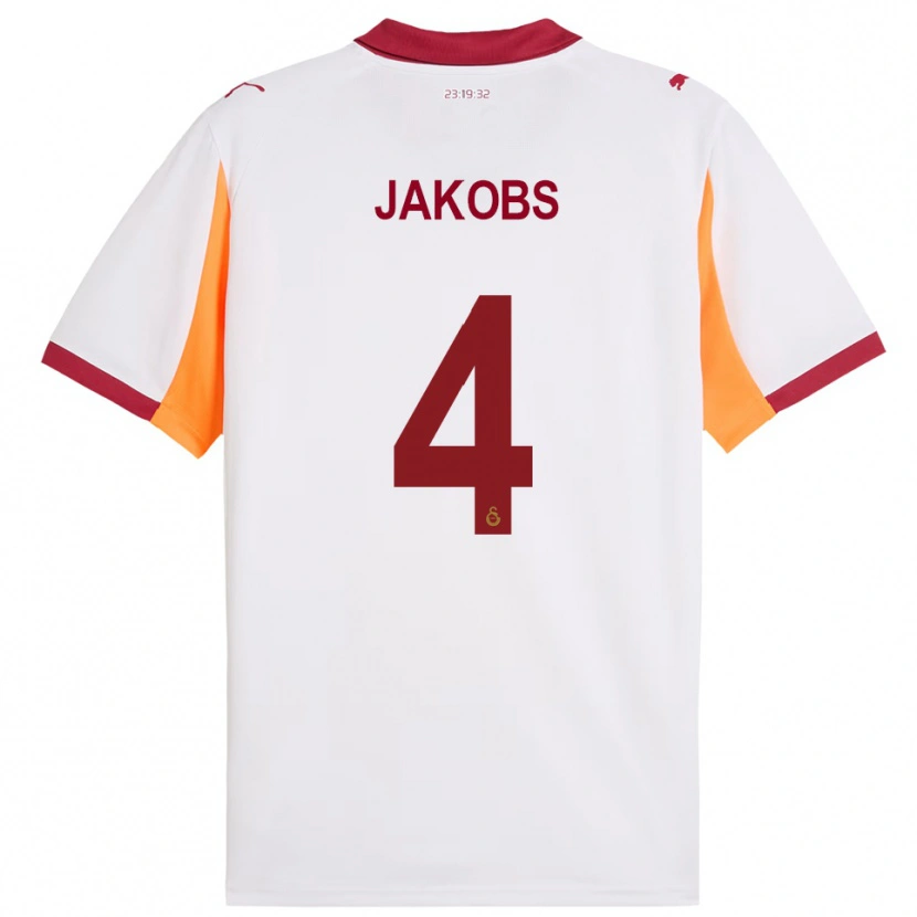 Danxen Kinder Ismail Jakobs #4 Weiß Rot Auswärtstrikot Trikot 2025/26 T-Shirt
