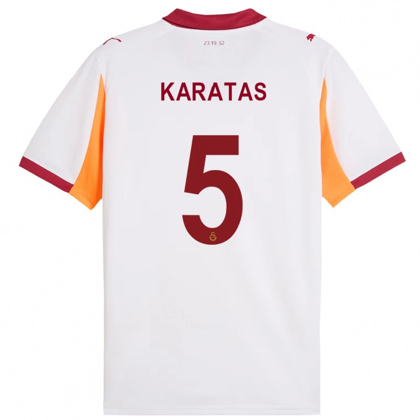 Danxen Kinder Eda Karataş #5 Weiß Rot Auswärtstrikot Trikot 2025/26 T-Shirt