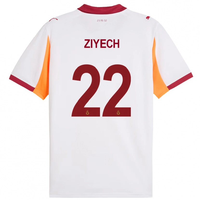 Danxen Kinder Hakim Ziyech #22 Weiß Rot Auswärtstrikot Trikot 2025/26 T-Shirt