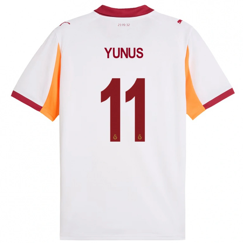 Danxen Kinder Yunus Akgün #11 Weiß Rot Auswärtstrikot Trikot 2025/26 T-Shirt