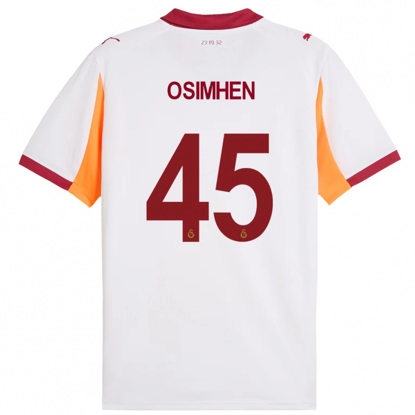 Danxen Kinder Victor Osimhen #45 Weiß Rot Auswärtstrikot Trikot 2025/26 T-Shirt