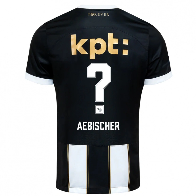 Danxen Kinder Nico Aebischer #0 Schwarz Weiß Auswärtstrikot Trikot 2025/26 T-Shirt