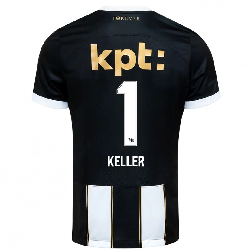 Danxen Kinder Marvin Keller #1 Schwarz Weiß Auswärtstrikot Trikot 2025/26 T-Shirt