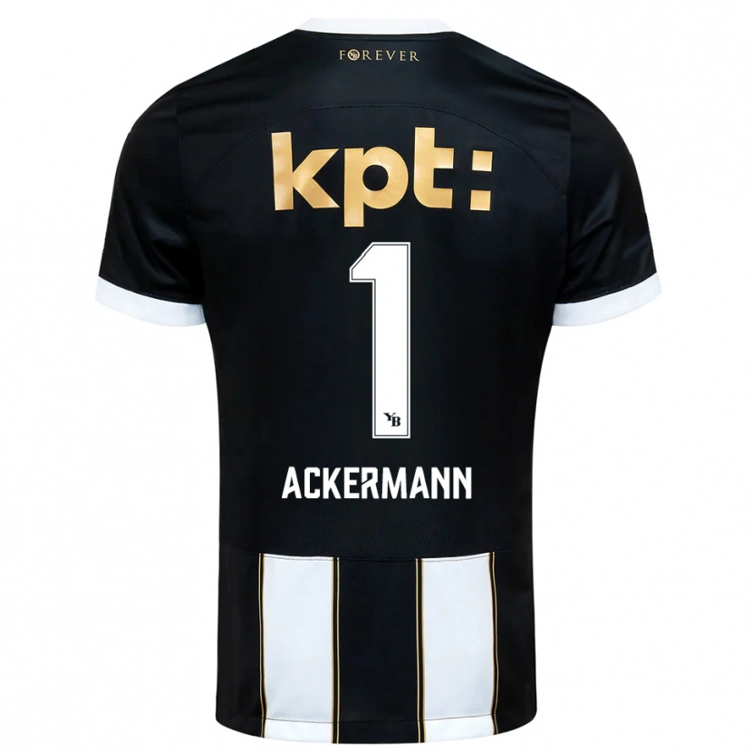 Danxen Kinder Jara Ackermann #1 Schwarz Weiß Auswärtstrikot Trikot 2025/26 T-Shirt