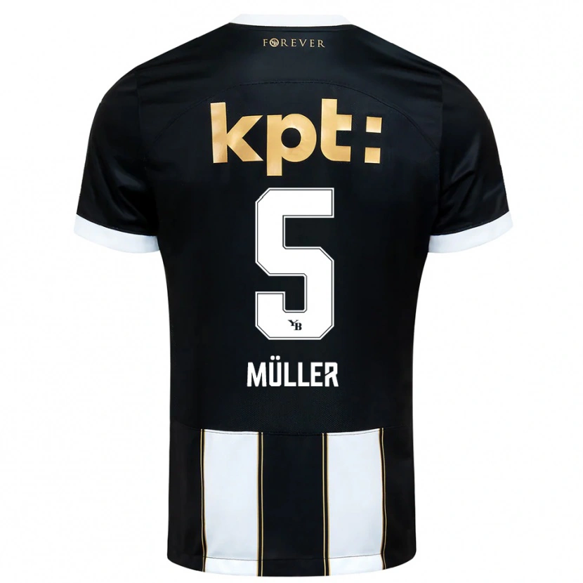 Danxen Kinder Loy Müller #5 Schwarz Weiß Auswärtstrikot Trikot 2025/26 T-Shirt