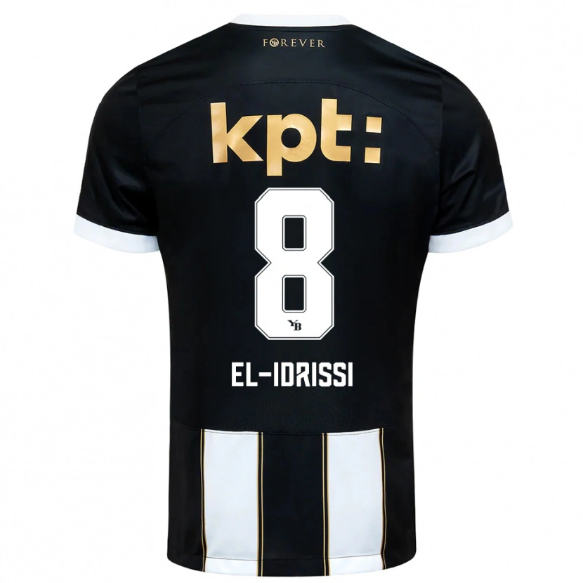Danxen Kinder Ben El-Idrissi #8 Schwarz Weiß Auswärtstrikot Trikot 2025/26 T-Shirt