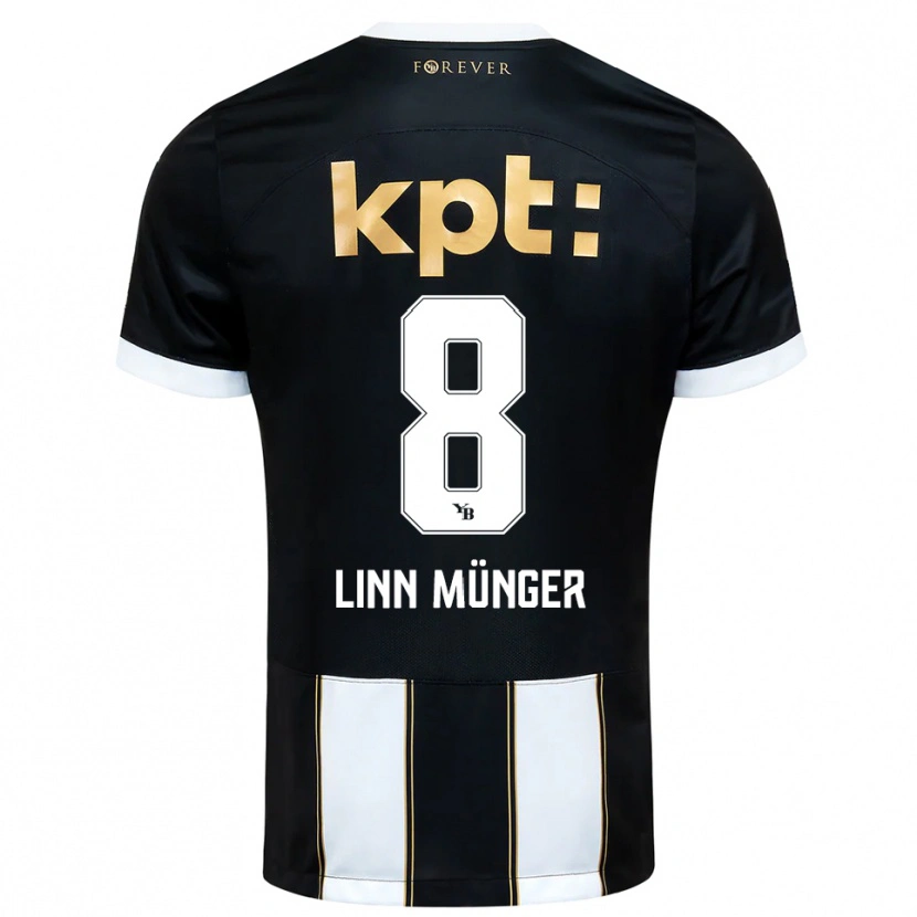 Danxen Kinder Noa Linn Münger #8 Schwarz Weiß Auswärtstrikot Trikot 2025/26 T-Shirt