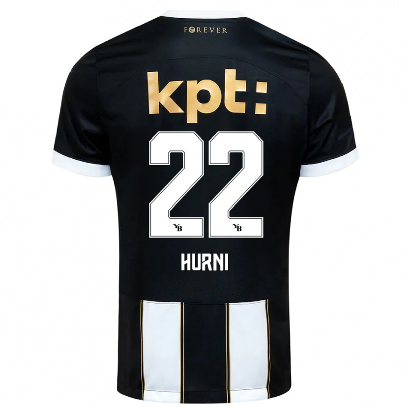 Danxen Kinder Thaïs Hurni #22 Schwarz Weiß Auswärtstrikot Trikot 2025/26 T-Shirt