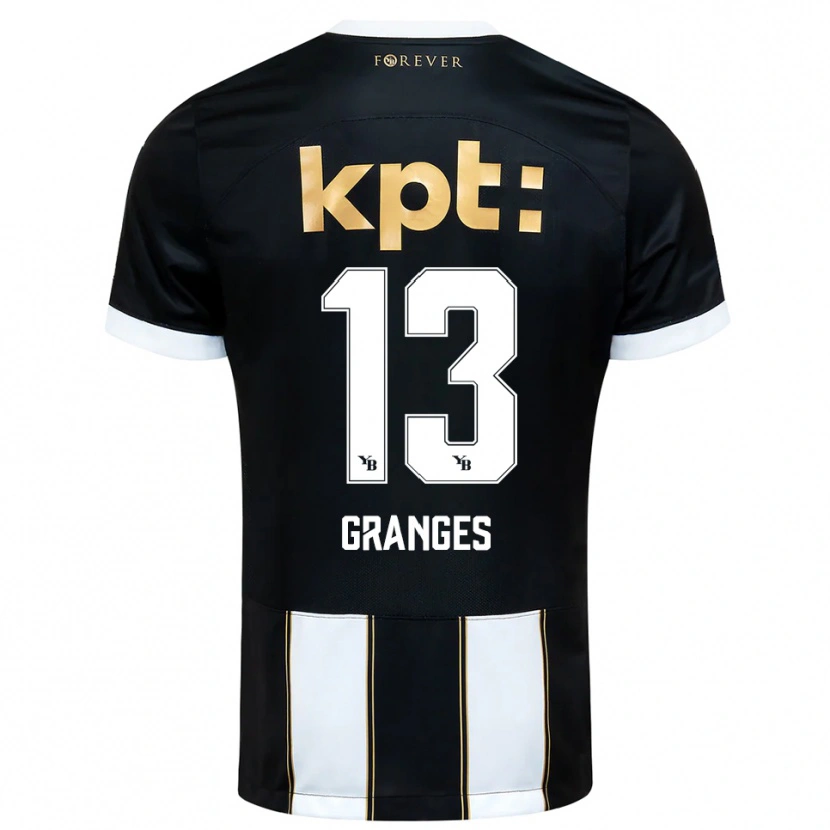 Danxen Kinder Malaurie Granges #13 Schwarz Weiß Auswärtstrikot Trikot 2025/26 T-Shirt