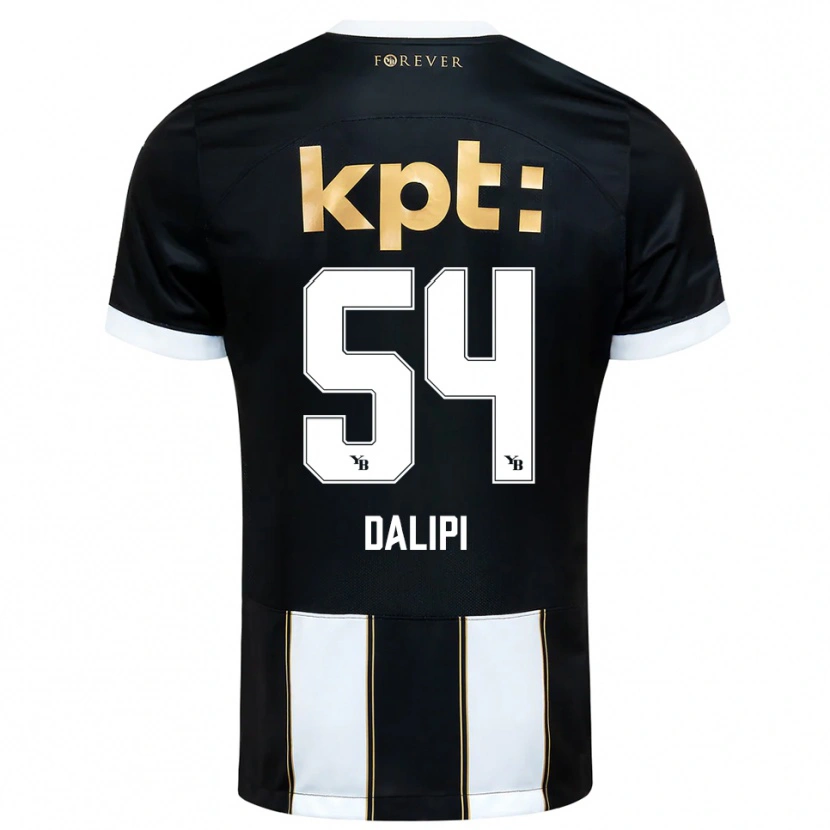 Danxen Kinder Lutfi Dalipi #54 Schwarz Weiß Auswärtstrikot Trikot 2025/26 T-Shirt