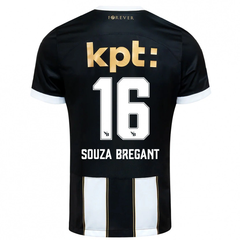 Danxen Kinder Pietro Souza Bregant #16 Schwarz Weiß Auswärtstrikot Trikot 2025/26 T-Shirt
