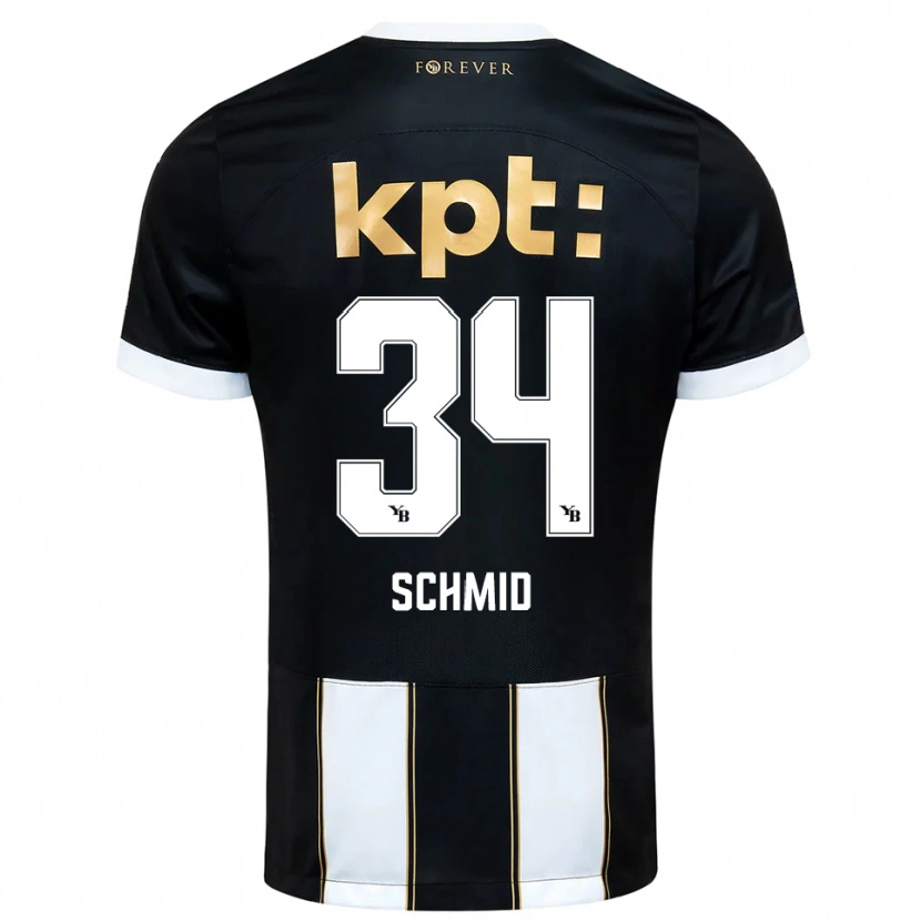 Danxen Kinder Céline Schmid #34 Schwarz Weiß Auswärtstrikot Trikot 2025/26 T-Shirt