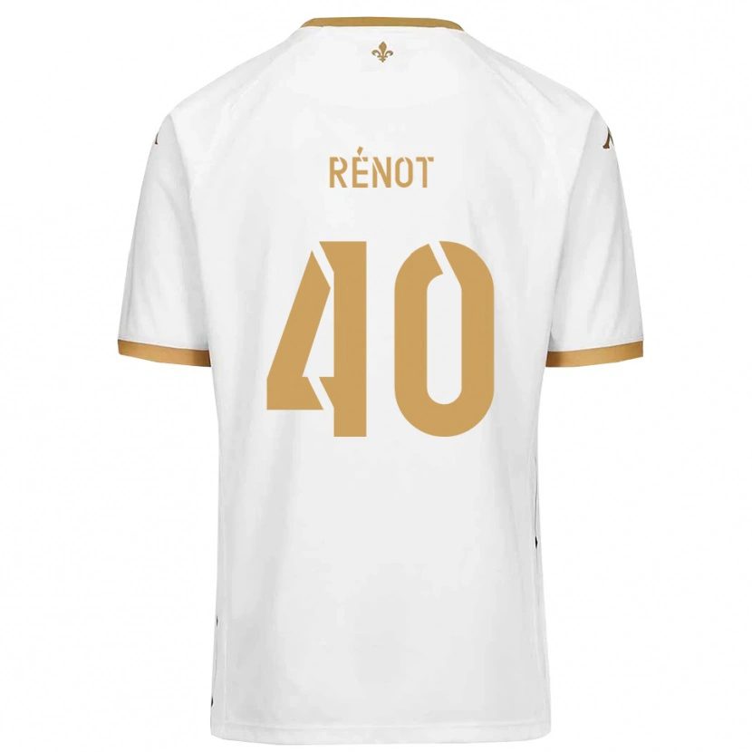 Danxen Kinder Sébastien Rénot #40 Weiß Gold Auswärtstrikot Trikot 2025/26 T-Shirt