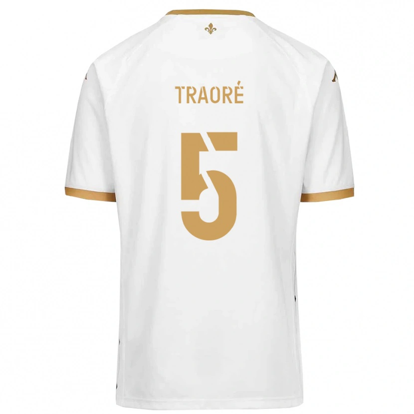 Danxen Kinder Franck Traoré #5 Weiß Gold Auswärtstrikot Trikot 2025/26 T-Shirt