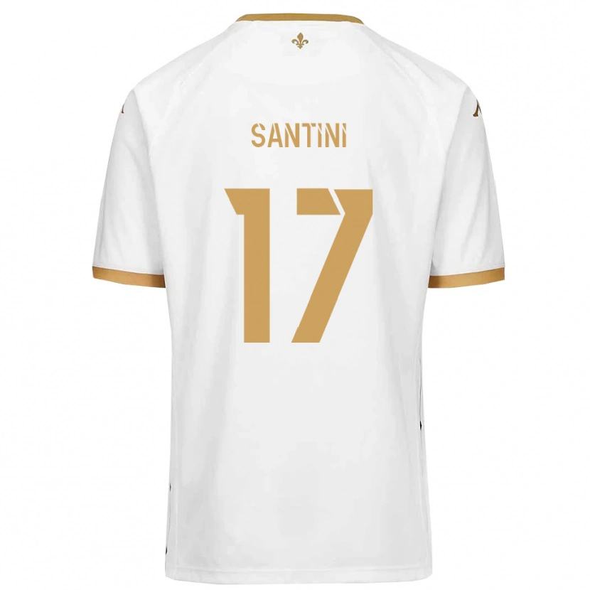Danxen Kinder Jérémi Santini #17 Weiß Gold Auswärtstrikot Trikot 2025/26 T-Shirt