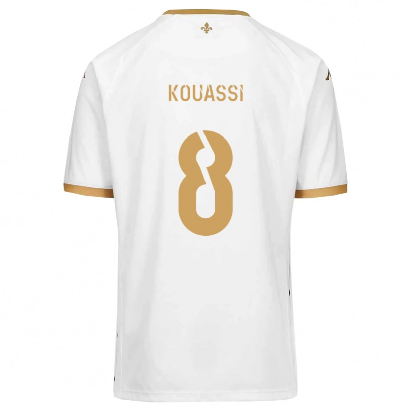 Danxen Kinder Odilon Kouassi #8 Weiß Gold Auswärtstrikot Trikot 2025/26 T-Shirt