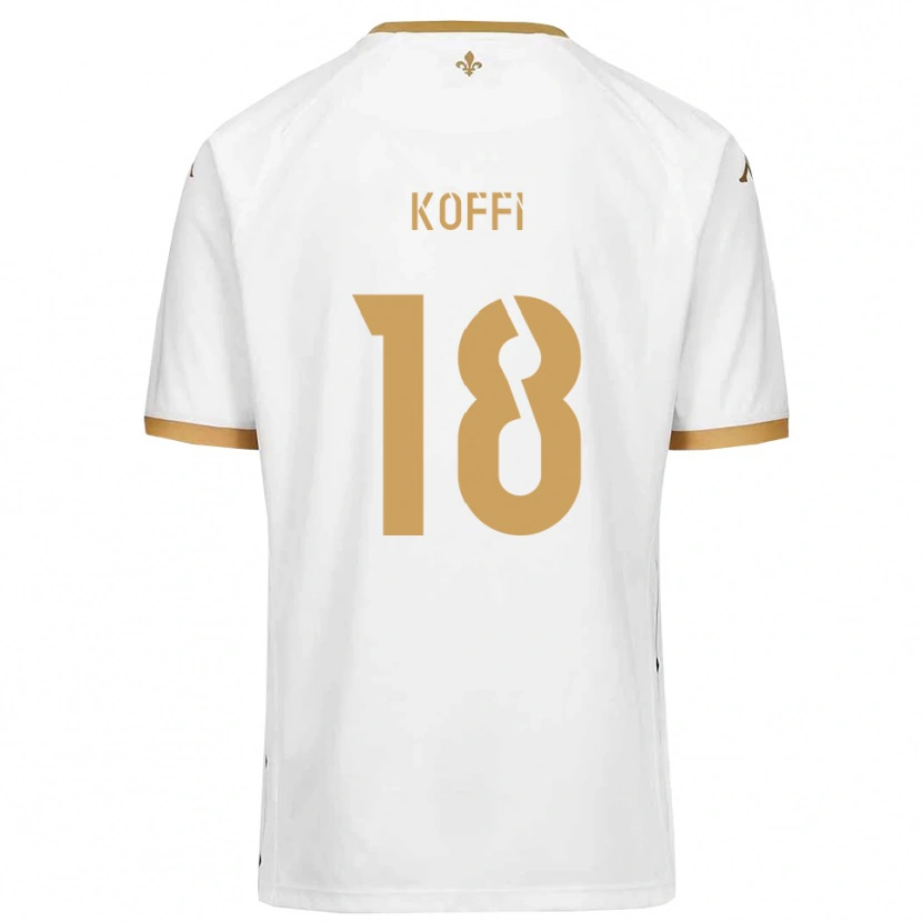Danxen Kinder Patrick Koffi #18 Weiß Gold Auswärtstrikot Trikot 2025/26 T-Shirt
