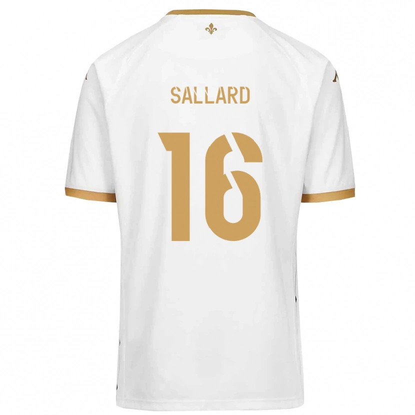 Danxen Kinder Romain Sallard #16 Weiß Gold Auswärtstrikot Trikot 2025/26 T-Shirt