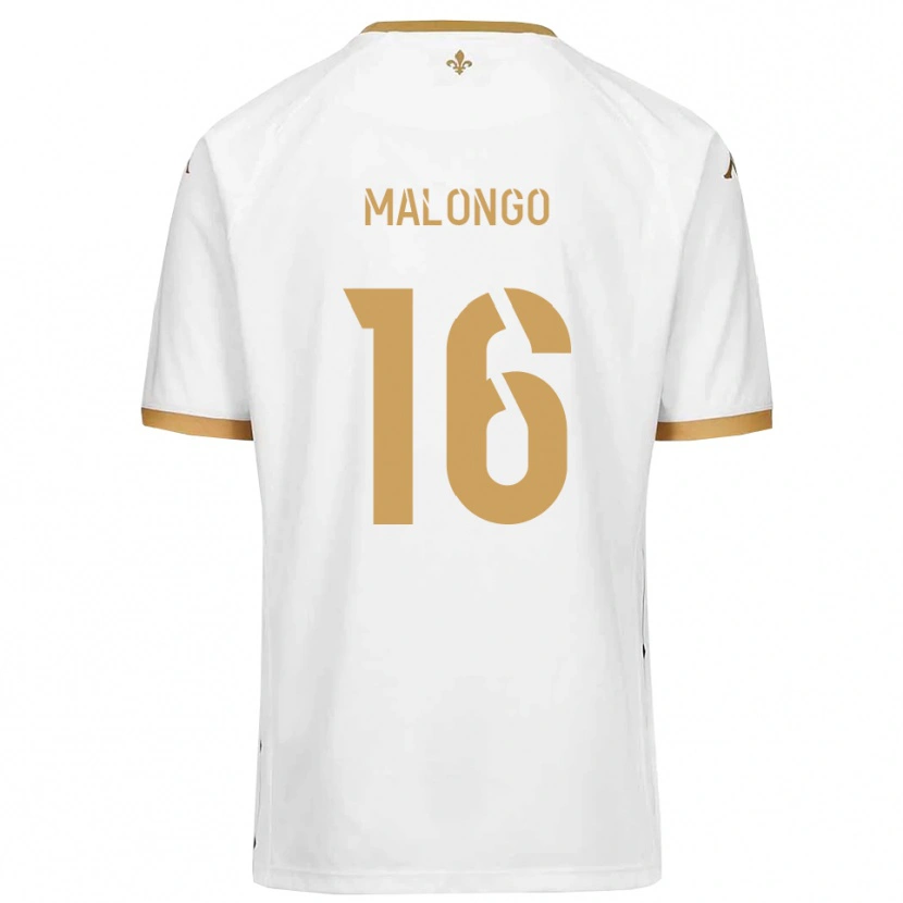 Danxen Kinder Denzel Malongo #16 Weiß Gold Auswärtstrikot Trikot 2025/26 T-Shirt