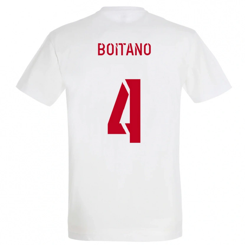 Danxen Kinder Jean-Baptiste Boitano #4 Weiß Rot Gelb Auswärtstrikot Trikot 2025/26 T-Shirt