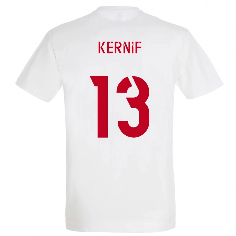 Danxen Kinder Nourdine Kernif #13 Weiß Rot Gelb Auswärtstrikot Trikot 2025/26 T-Shirt