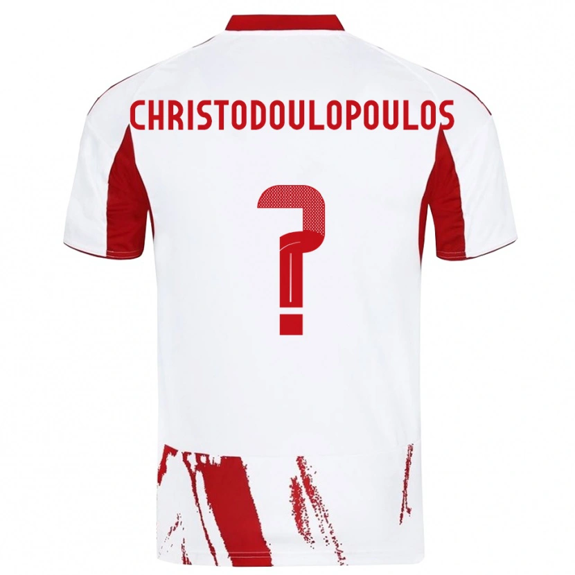 Danxen Kinder Giannis Christodoulopoulos #0 Weiß Rot Auswärtstrikot Trikot 2025/26 T-Shirt