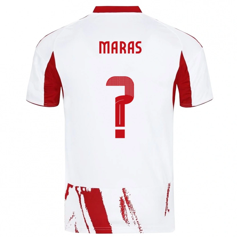 Danxen Kinder Konstantinos Maras #0 Weiß Rot Auswärtstrikot Trikot 2025/26 T-Shirt