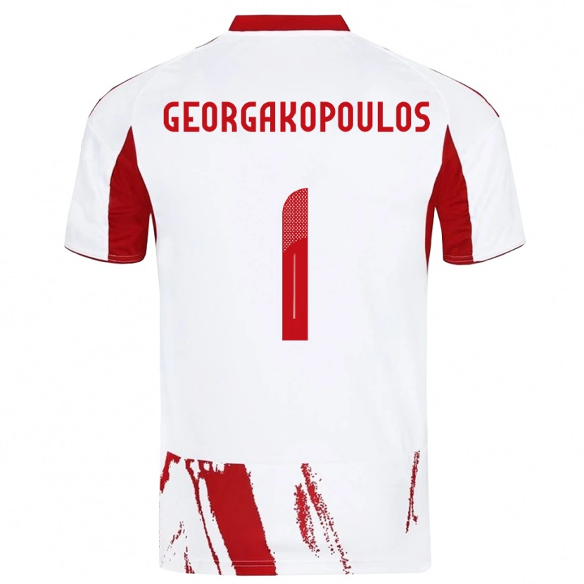 Danxen Kinder Iason Georgakopoulos #1 Weiß Rot Auswärtstrikot Trikot 2025/26 T-Shirt