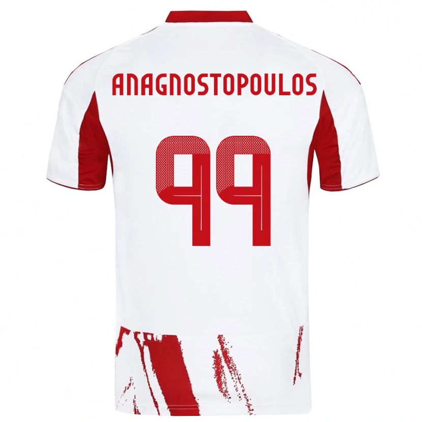 Danxen Kinder Alexandros Anagnostopoulos #99 Weiß Rot Auswärtstrikot Trikot 2025/26 T-Shirt