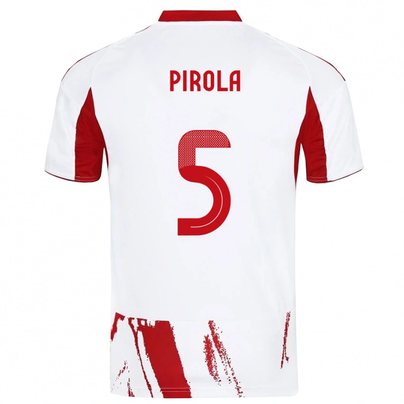 Danxen Kinder Lorenzo Pirola #5 Weiß Rot Auswärtstrikot Trikot 2025/26 T-Shirt