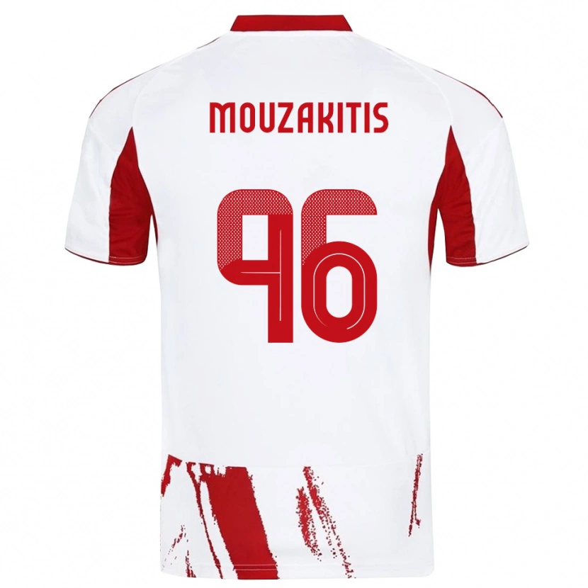 Danxen Kinder Christos Mouzakitis #96 Weiß Rot Auswärtstrikot Trikot 2025/26 T-Shirt