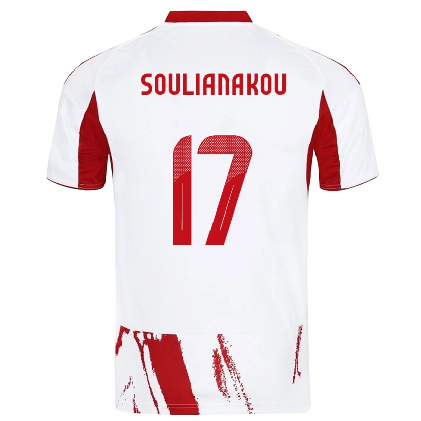 Danxen Kinder Stelio Soulianakou #17 Weiß Rot Auswärtstrikot Trikot 2025/26 T-Shirt