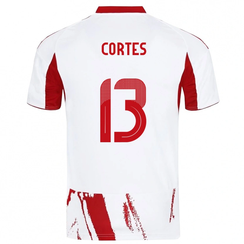 Danxen Kinder Ethan Cortes #13 Weiß Rot Auswärtstrikot Trikot 2025/26 T-Shirt