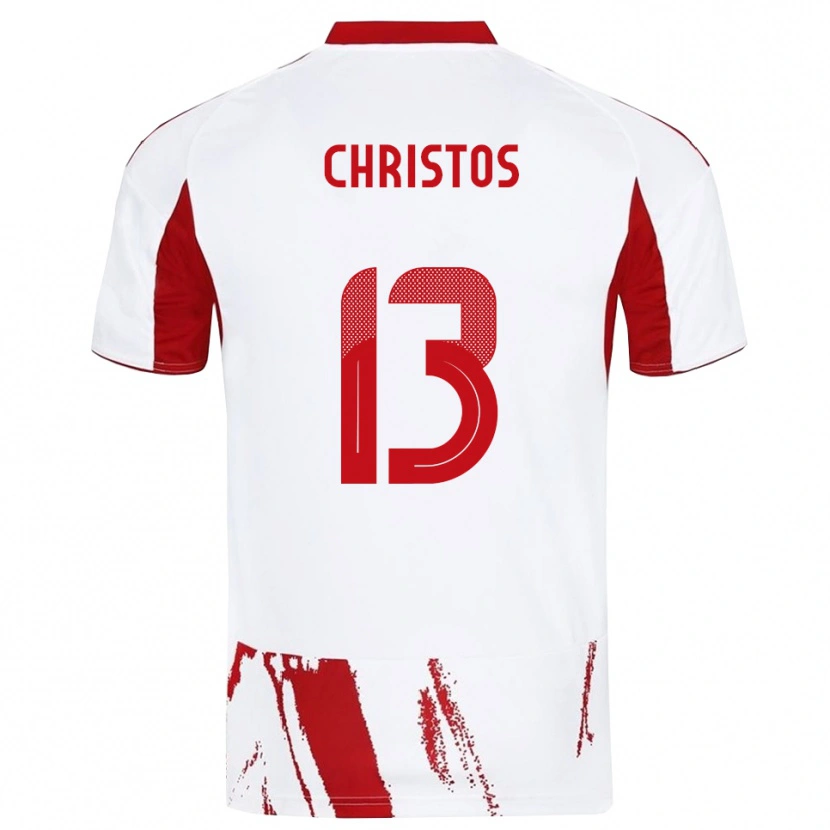 Danxen Kinder Christos Michailidis #13 Weiß Rot Auswärtstrikot Trikot 2025/26 T-Shirt