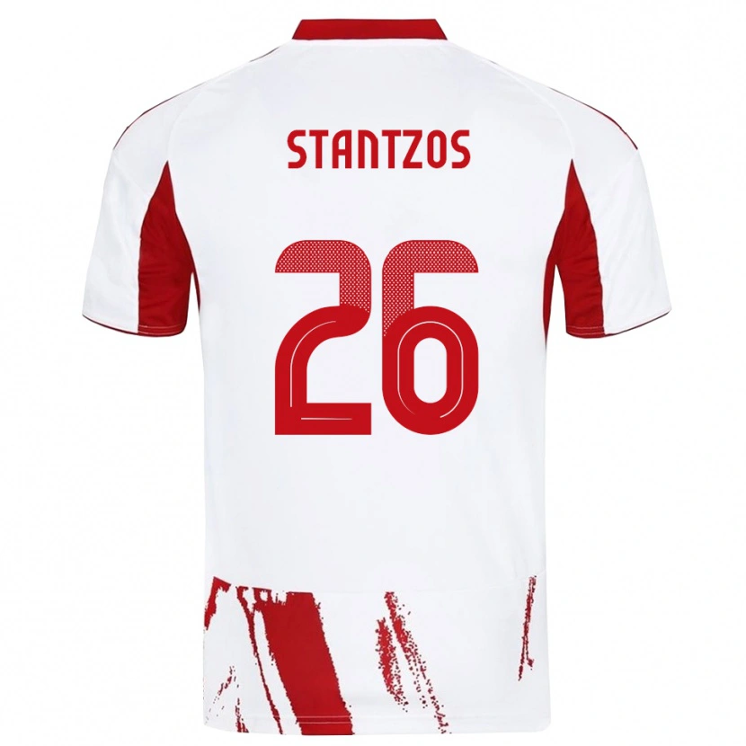 Danxen Kinder Athanasios Stantzos #26 Weiß Rot Auswärtstrikot Trikot 2025/26 T-Shirt