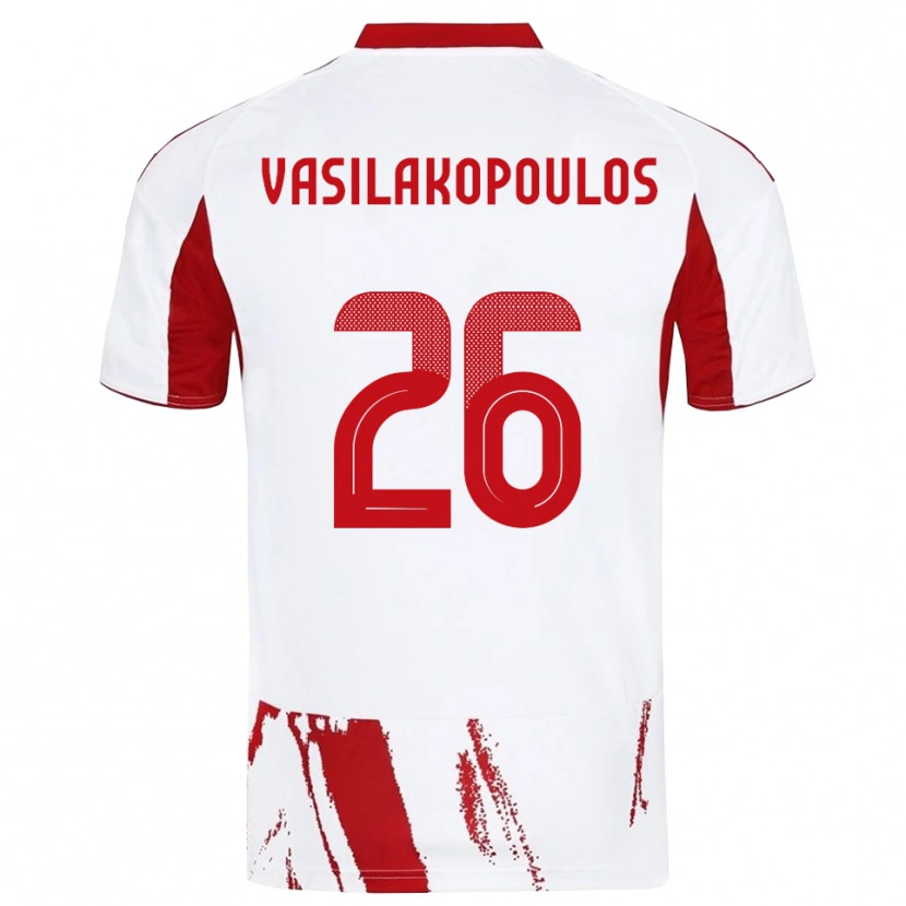 Danxen Kinder Sarantos Vasilakopoulos #26 Weiß Rot Auswärtstrikot Trikot 2025/26 T-Shirt