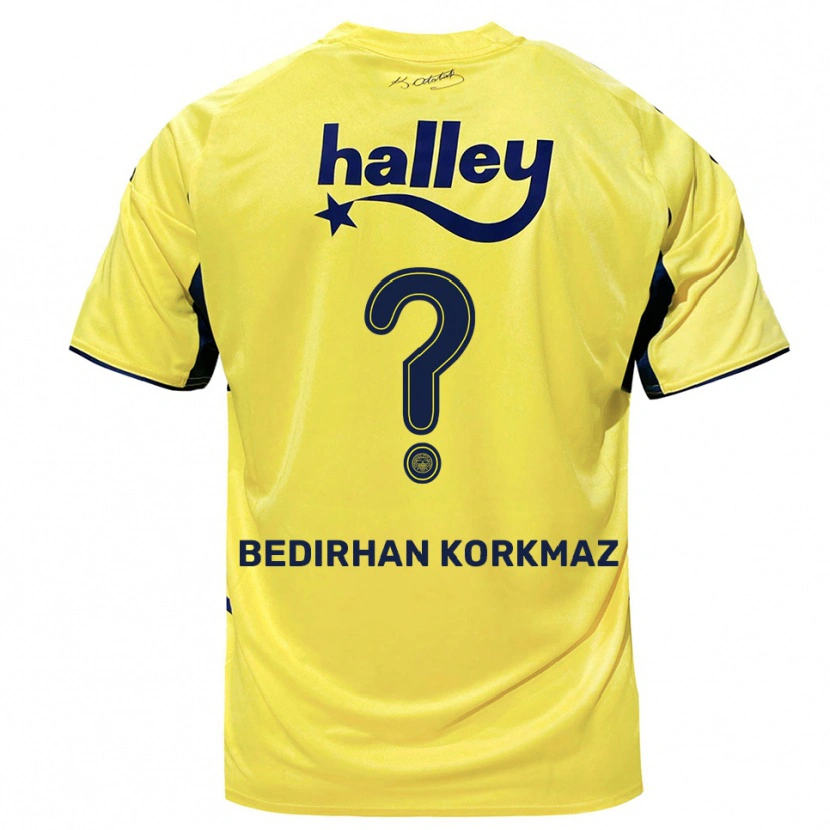 Danxen Kinder Yağız Bedirhan Korkmaz #0 Gelb Marineblau Auswärtstrikot Trikot 2025/26 T-Shirt
