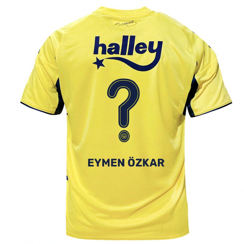 Danxen Kinder Ali Eymen Özkar #0 Gelb Marineblau Auswärtstrikot Trikot 2025/26 T-Shirt