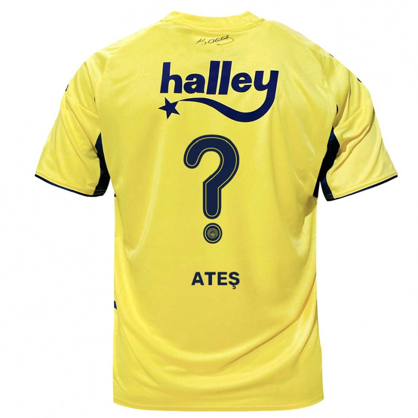Danxen Kinder Emirhan Ateş #0 Gelb Marineblau Auswärtstrikot Trikot 2025/26 T-Shirt
