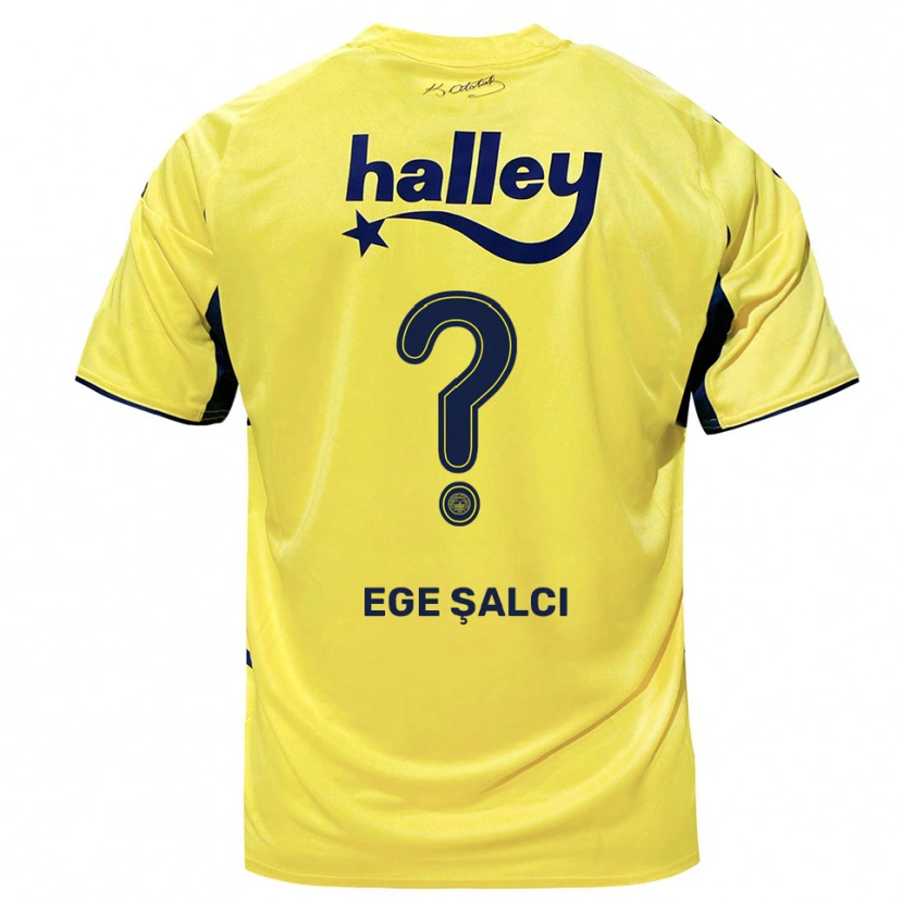 Danxen Kinder Yağız Ege Şalcı #0 Gelb Marineblau Auswärtstrikot Trikot 2025/26 T-Shirt