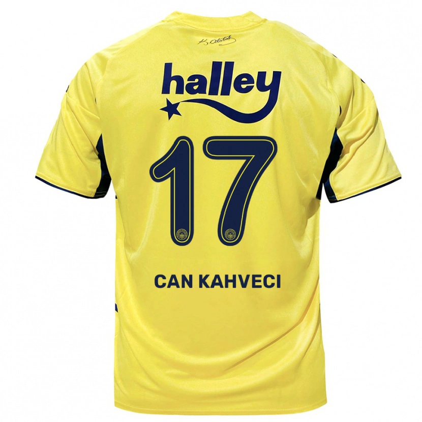 Danxen Kinder İrfan Can Kahveci #17 Gelb Marineblau Auswärtstrikot Trikot 2025/26 T-Shirt
