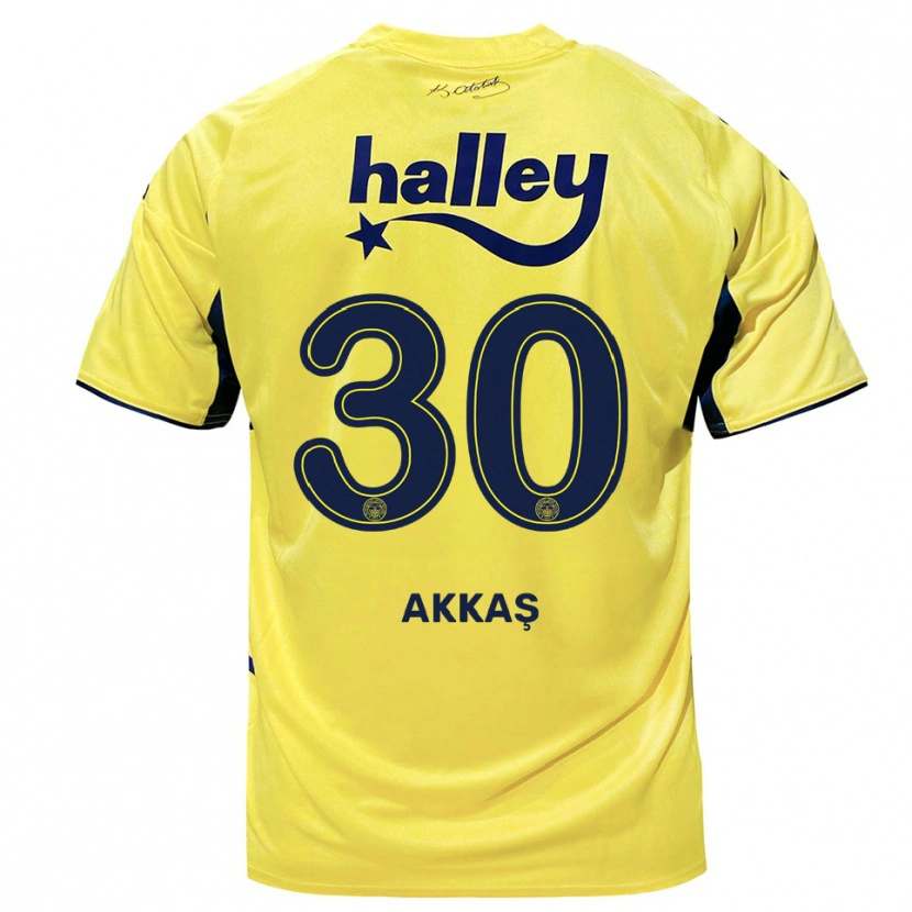 Danxen Kinder Arda Akkaş #30 Gelb Marineblau Auswärtstrikot Trikot 2025/26 T-Shirt
